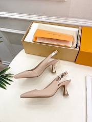 Fortok Louis Vuitton Beige Slingback Pumps - 3