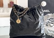 Fortok Chanel 22 Large Handbag Shiny Calfskin & Gold-Tone Metal Black 39x42x8cm - 4