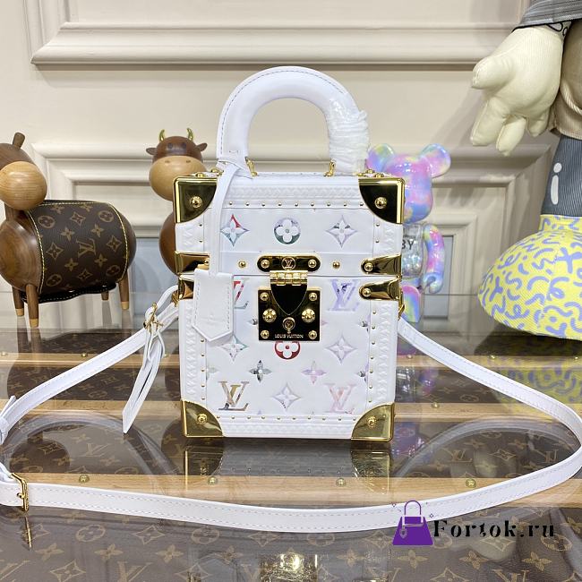 Fortok Louis Vuitton Camera Box Bag White & Multicolor M10079 16x13x7.5cm - 1