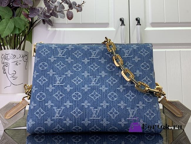 Fortok Louis Vuitton Coussin PM Bag Monogram Denim M24564 26x20x12cm - 1