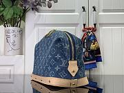 Fortok Louis Vuitton Pochette Cosmétique GM Bag Blue Denim 27x18x9cm - 3