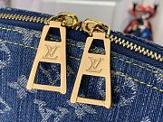 Fortok Louis Vuitton Pochette Cosmétique GM Bag Blue Denim 27x18x9cm - 6