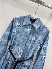 Fortok Louis Vuitton Unicorn Print Belted Shirt Dress  - 6