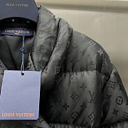 Fortok Louis Vuitton Monogram Jacquard Puffer Wrap Coat Black - 2