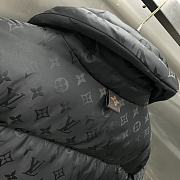 Fortok Louis Vuitton Monogram Jacquard Puffer Wrap Coat Black - 3