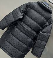 Fortok Louis Vuitton Monogram Jacquard Puffer Wrap Coat Black - 4