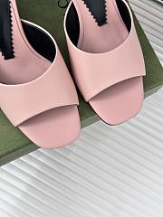 Fortok Gucci Interlocking G Heel Sandals Light Pink Leather - 3