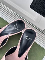 Fortok Gucci Interlocking G Heel Sandals Light Pink Leather - 2
