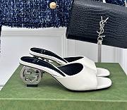 Fortok Gucci Interlocking G Heel Sandals White Leather - 1