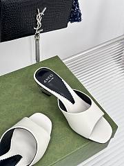 Fortok Gucci Interlocking G Heel Sandals White Leather - 3