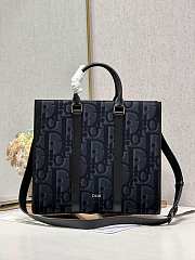 Fortok Dior East West Tote Bag Black Maxi Dior Oblique Jacquard 39×35×13.5cm - 1