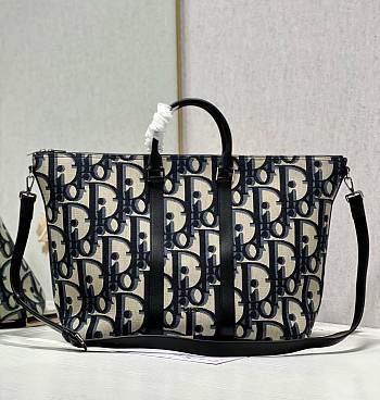 Fortok Dior Blue Obique Weekender Tote Bag 40×33×22.5cm 