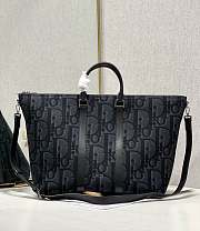 Fortok Dior Black Obique Weekender Tote Bag 40×33×22.5cm  - 1
