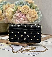 Fortok Dior Mini Miss Bag Black Cannage Lambskin with Gold-Finish Butterfly Studs 21x11.5x4.5cm - 5