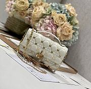 Fortok Dior Mini Miss Bag White Cannage Lambskin with Gold-Finish Butterfly Studs 21x11.5x4.5cm - 2