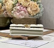 Fortok Dior Mini Miss Bag White Cannage Lambskin with Gold-Finish Butterfly Studs 21x11.5x4.5cm - 3