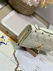 Fortok Dior Mini Miss Bag White Cannage Lambskin with Gold-Finish Butterfly Studs 21x11.5x4.5cm - 5