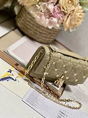 Fortok Dior Mini Miss Bag Green Cannage Lambskin with Gold-Finish Butterfly Studs 21x11.5x4.5cm - 4
