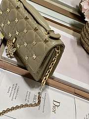 Fortok Dior Mini Miss Bag Green Cannage Lambskin with Gold-Finish Butterfly Studs 21x11.5x4.5cm - 5