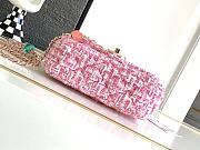 Fortok Chanel 23P Pink Wool Candy Fang Fatty Love Double C Chain Crossbody Bag 19cm - 3