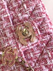 Fortok Chanel 23P Pink Wool Candy Fang Fatty Love Double C Chain Crossbody Bag 19cm - 5