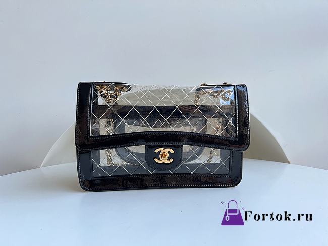 Fortok Chanel Vintage Transparent Chain Bag 25.5x16.5x6cm - 1
