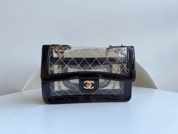 Fortok Chanel Vintage Transparent Chain Bag 25.5x16.5x6cm