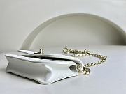 Fortok Chanel 23K Camellia Chain Shoulder Bag Cowhide White ​A96025 9.5x15.2x3.5cm - 6