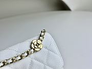 Fortok Chanel 23K Camellia Chain Shoulder Bag Cowhide White ​A96025 9.5x15.2x3.5cm - 5