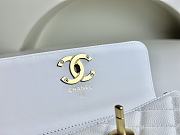 Fortok Chanel 23K Camellia Chain Shoulder Bag Cowhide White ​A96025 9.5x15.2x3.5cm - 4