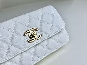 Fortok Chanel 23K Camellia Chain Shoulder Bag Cowhide White ​A96025 9.5x15.2x3.5cm - 2