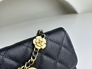 Fortok Chanel 23K Camellia Chain Shoulder Bag Cowhide Black ​A96025 9.5x15.2x3.5cm - 5