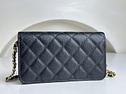 Fortok Chanel 23K Camellia Chain Shoulder Bag Cowhide Black ​A96025 9.5x15.2x3.5cm - 6