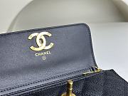Fortok Chanel 23K Camellia Chain Shoulder Bag Cowhide Black ​A96025 9.5x15.2x3.5cm - 4