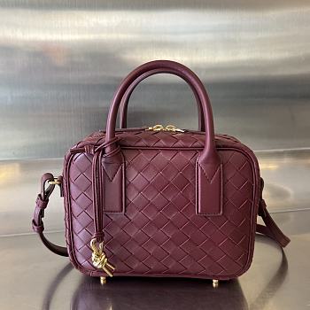 Fortok Bottega Veneta Gateway Shoulder Bag Burgundy 23.5x17.5x9cm