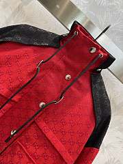 Fortok Gucci Canvas Bomber Jacket in Red and Black Gilet - 6