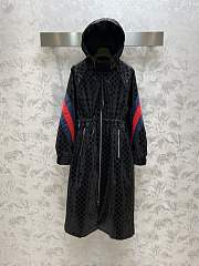Fortok Gucci Monogram-pattern Side-stripe Shell Coat - 1