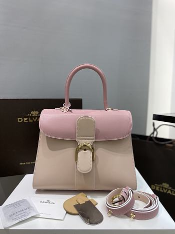 Fortok Delvaux Brillant Box Leather Bag in Pink 28cm