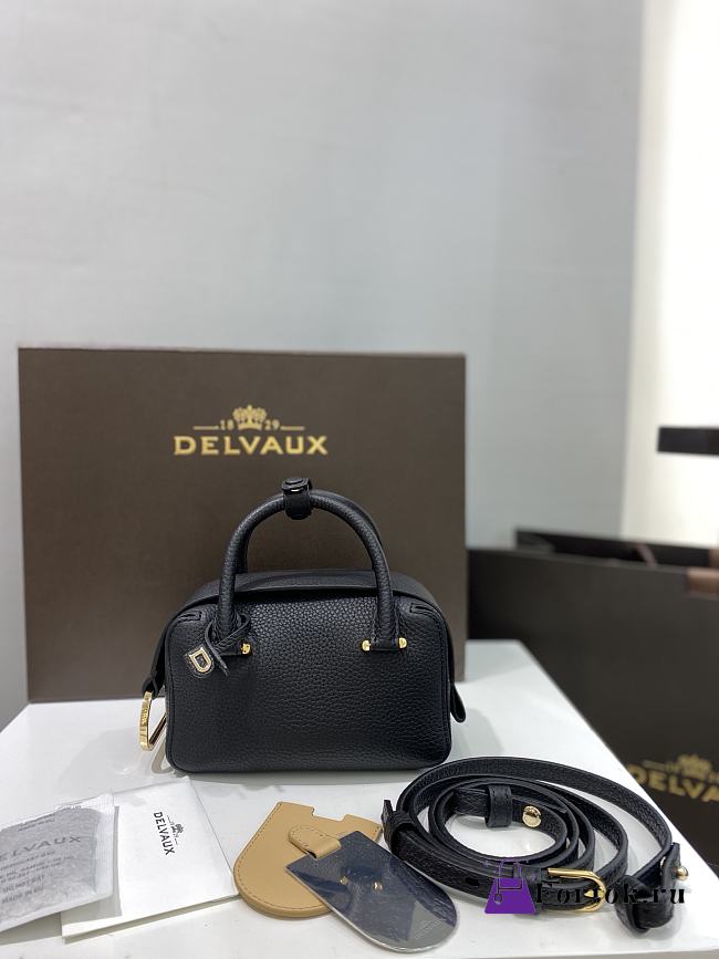 Fortok Delvaux Nano Cool Box Bag Black 16.5x7.5x10.5cm - 1