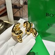 Fortok Bottega Veneta Golden Metal Earrings - 6
