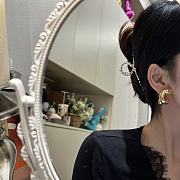 Fortok Bottega Veneta Golden Metal Earrings - 3