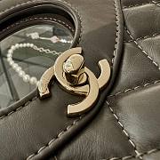 Fortok Chanel 31 Mini Shopping Bag Shiny Crumpled Calfskin & Gold-Tone Metal AS4133 Dark Brown 22x23x5.5cm - 5