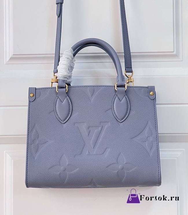 Fortok Louis Vuitton  Onthego Monogram Empreinte Leather Bag Light Blue M45653 25x19x11.5cm - 1