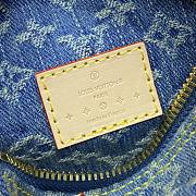 Fortok Louis Vuitton Nano Speedy Handbag Blue Denim M82950 16x10x7.5cm - 2