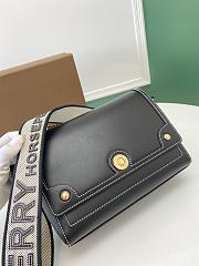 Fortok Burberry Leather Note Crossbody Bag Black 25x8.5x18cm - 3