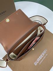 Fortok Burberry Leather Note Crossbody Bag Brown 25x8.5x18cm - 6