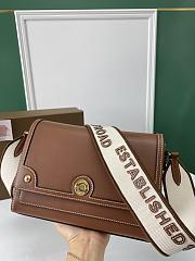 Fortok Burberry Leather Note Crossbody Bag Brown 25x8.5x18cm - 4