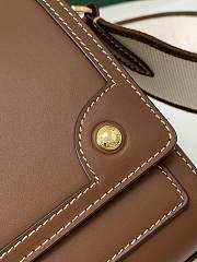 Fortok Burberry Leather Note Crossbody Bag Brown 25x8.5x18cm - 2
