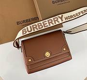 Fortok Burberry Leather Note Crossbody Bag Brown 25x8.5x18cm - 1