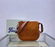 Fortok Burberry Bruciato Small Knight Bag Suede Brown 24x8×23cm - 1